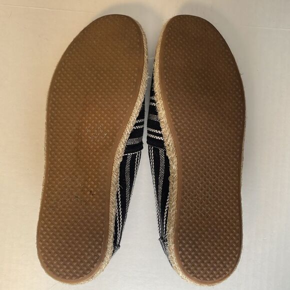 TOMS Alpargata Rope Flats Slip On Black Global Stripe Espadrille Women's 9.5 - Picture 9 of 12